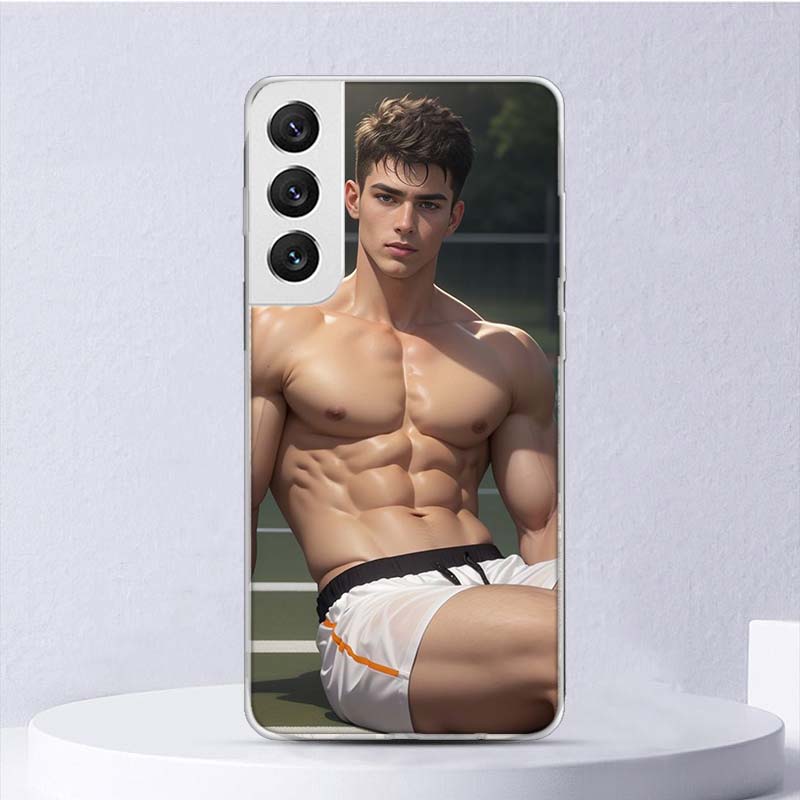 Sexy Muscle Man Gay Fitness Soft Case For Samsung Galaxy S25 S24 S23 S22 Ultra Phone Cover S20 FE S21 Plus S25 Edge + Funda Coqu