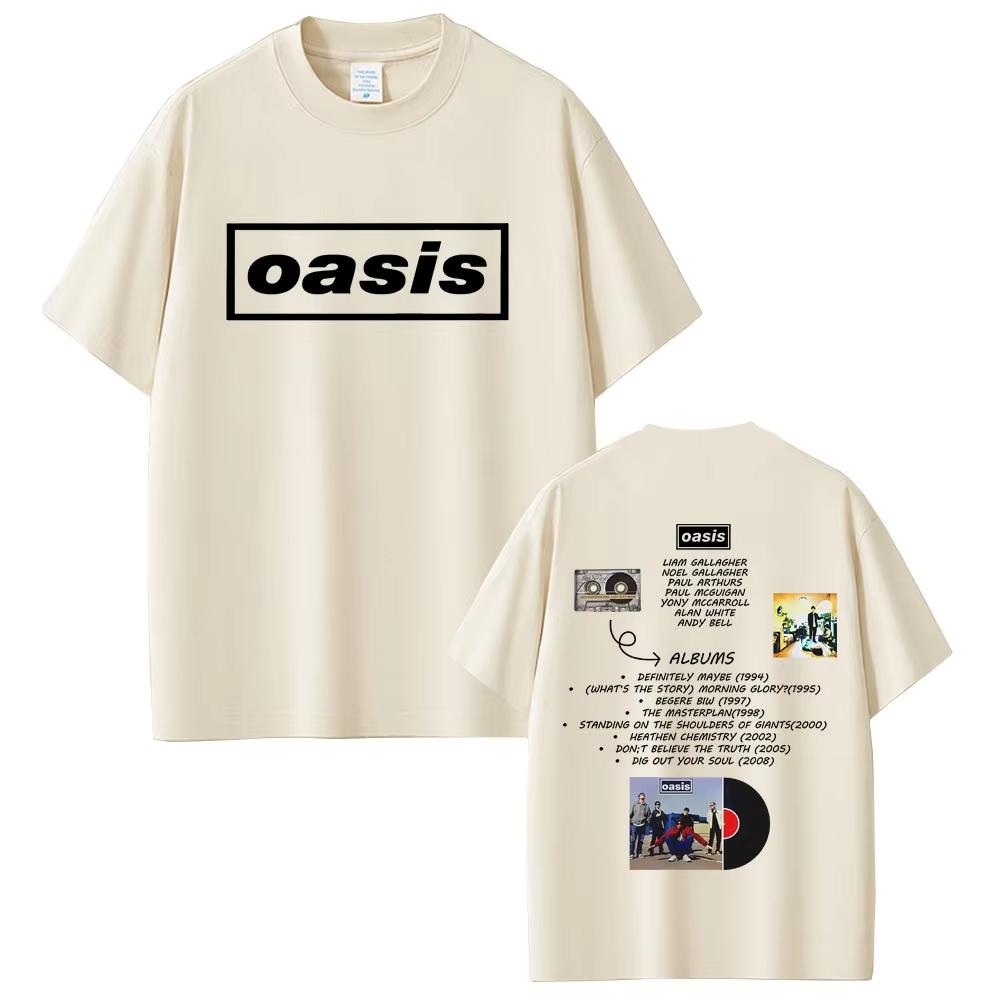 Tricou O-Oasis Tricouri Trupe Rock Britanice Tricou Casual Oversized pentru Bărbați Femei Tricouri Bumbac de Înaltă Calitate cu Mânecă Scurtă pentru Bărbați