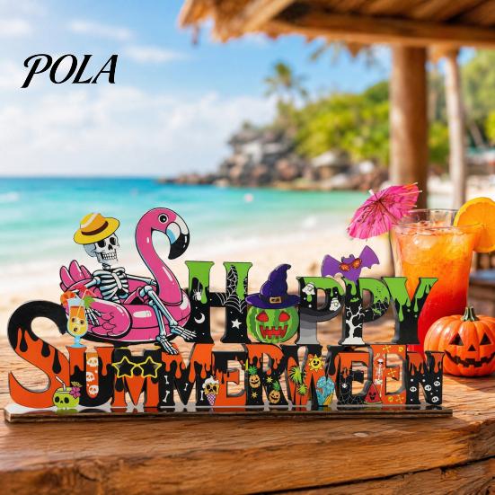 Spooky Halloween Table Centerpieces Happy Wooden Sign Ornaments with Pumpkin Ghost And Bat Elements for Decorations Tiered Tray Decor Autumn