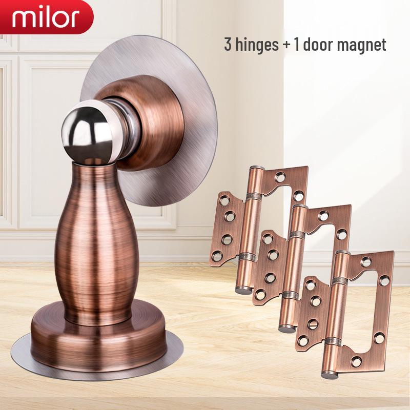 Universal Interior Door Lock Set: Silent Three-Piece Black Handle for Bedroom or Old Door Replacement