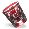 Dinner Luxe Cut Glass Checkered for Cold Ichimatsu Kouga Takumi-fu Cup, Small, Pattern, Sake, 55xH58mm, 65cc, Red, PNO.333613