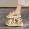 Casual Sandals Women's 2025 New Summer Wear Thick Sole Not Tired Feet with Skirt Temperament Versatile Roman Beach Shoes