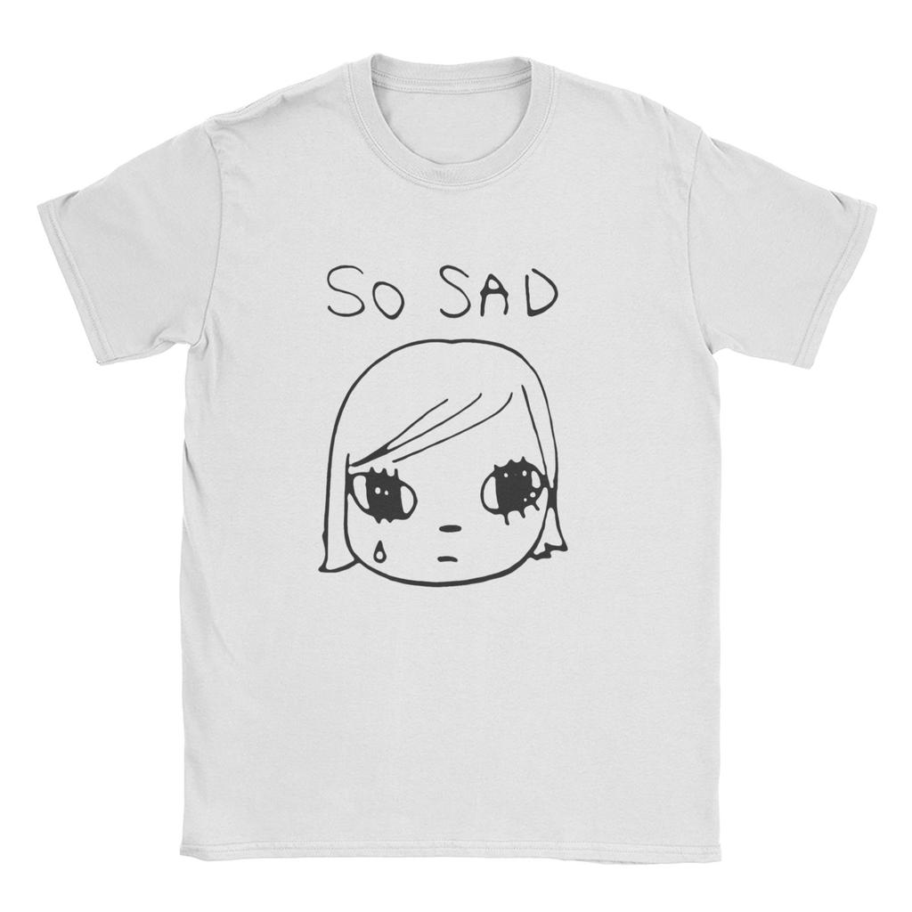Yoshitomo Nara    T Shirt Men 100% Cotton Awesome T-Shirt Round Neck So Sad  Tee Shirt Short Sleeve Clothing Summer