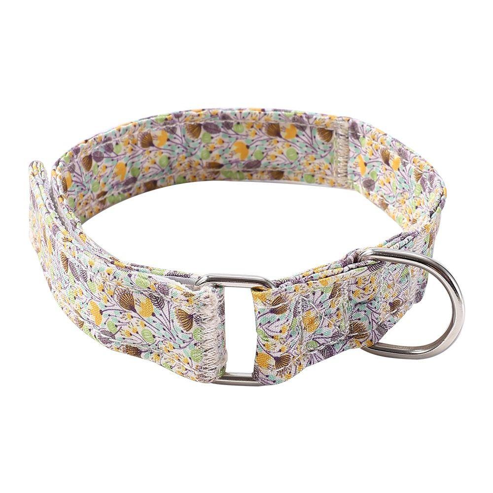Flower Print Dog Collar Leash Set Adjustable Pet Collars Combo  Small Medium Large Dogs