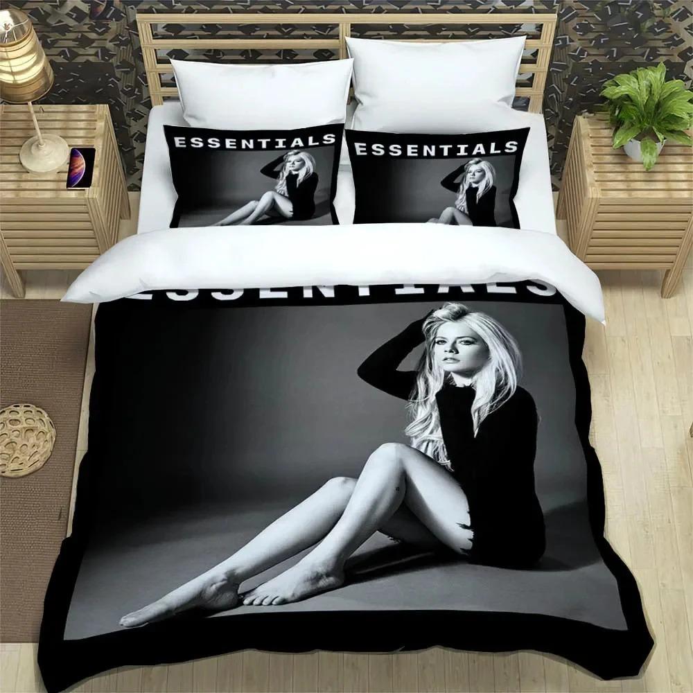 Music Singer Avril Lavigne Duvet Cover Pillowcase Bedding Set Adult Boys Girls Bedroom Decoration Gift Single Twin King Size