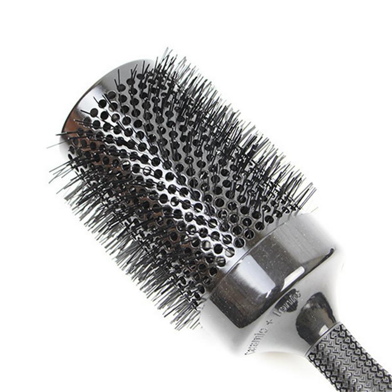 6pcs/Set Professional Black Boar Bristles Hair Brushes Set Anti-Static Round Hairdressing Comb Barber Salon Styling Tools