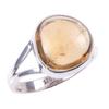 Natural Citrine Gemstone Handmade 925 Solid Sterling Silver Ring Size 8 A3O87