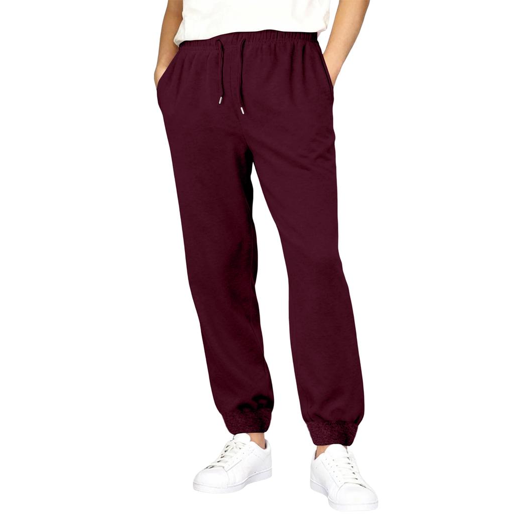 Men's Athletic Pants With Drawstring Elastic Waistband, Wide-Leg Design, Casual With Pockets