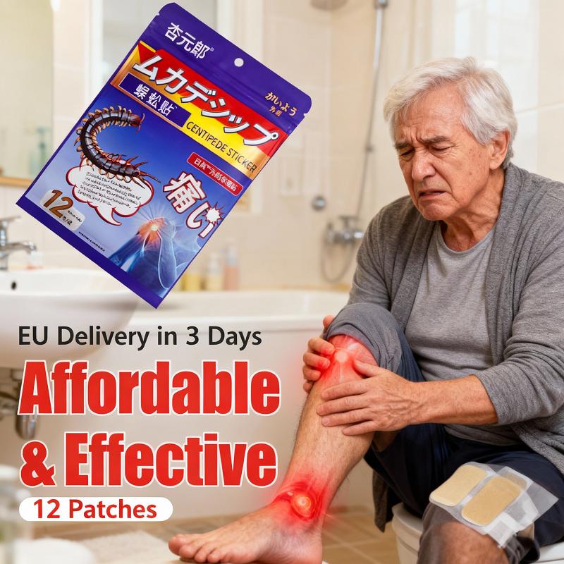Knee & Ankle Pain Relief Patch – Centipede Herbal Sticker for Bath Time Comfort | Water-Resistant Design, Natural Ingredients