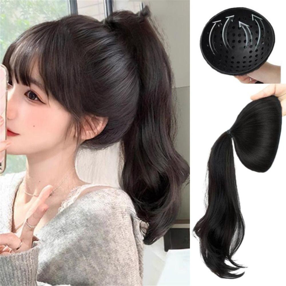 

Fluffy Hair Tie Head Hair Bag Ball Bun Maker Ponytail Hair Pieces Women чорний/коричневий