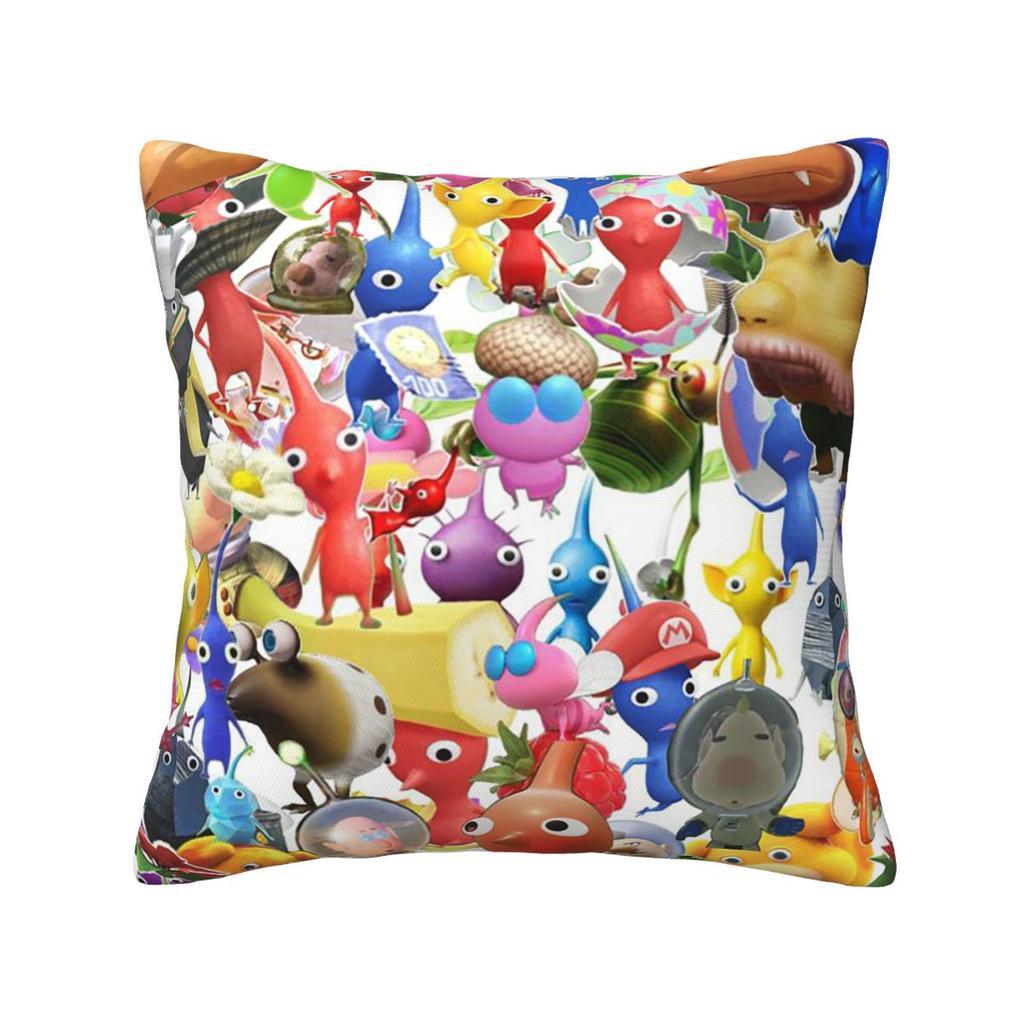 Pikmin Characters Square Pillowcase Cushion Cover Pillow Case Throw Pillow Cover for Home Sofa Living Room