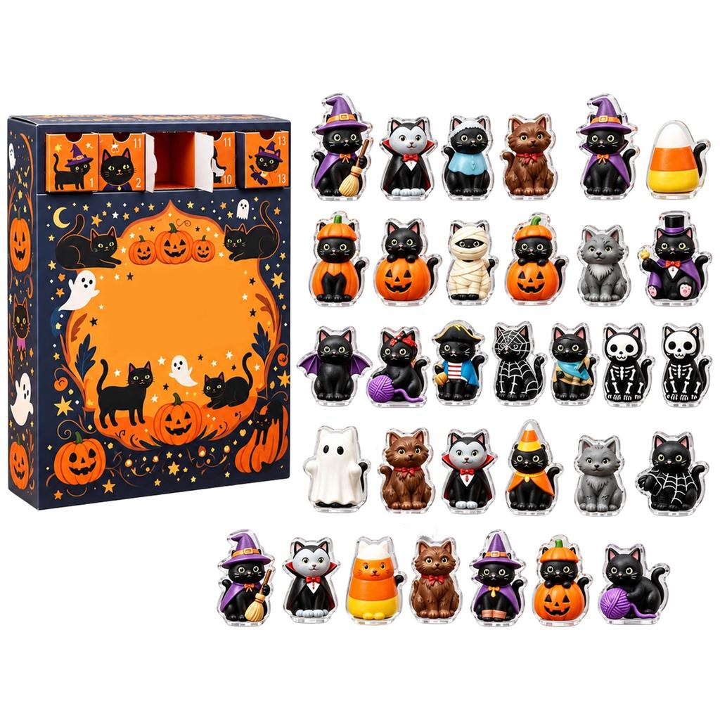 2D Halloween Animal Series Advent Calendar, Countdown Surprise Collectible Set