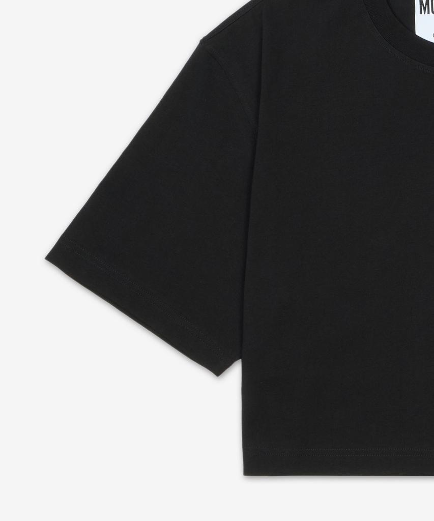 MOSCHINO Logo Crop T-Shirt - Black / Aef251Ea071005412555