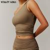 Vitality Girls Cloud Sense Oblique Shoulder Yoga Exercise Vest Women's Chest Pad Outwear Fitness Wait Lifting Intimates
