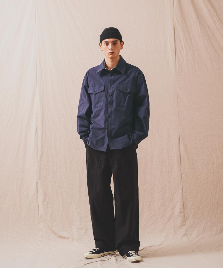 PERSTEP Rough Slub Fatigue Pants Black Julp4678