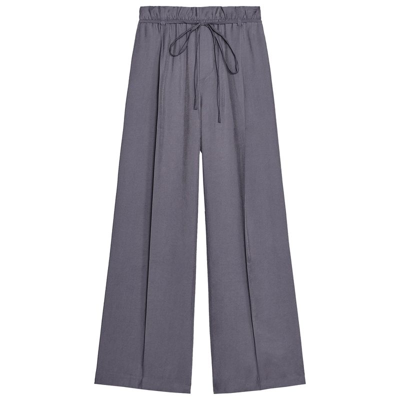 

Zaprha 2025 Summer New Simple With Belt Bowknot Decoration Vertical High Waist Casual Pants 3152423 Grey L