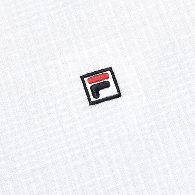 Fila Solid Color Logo Casual Round Neck Woven Printed Short Sleeve T-Shirt Women Tops White F11W321402FWT