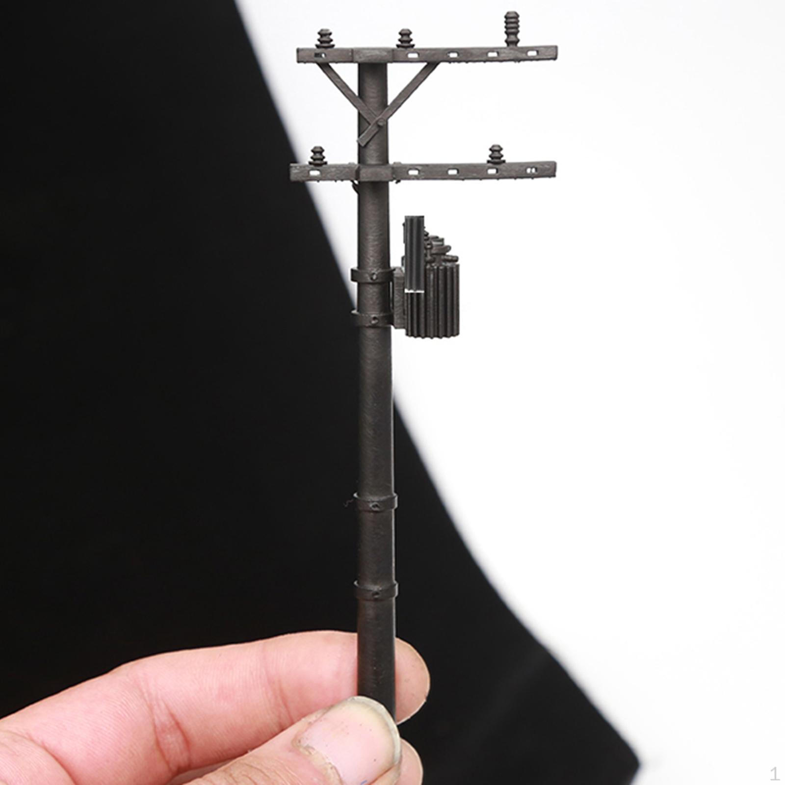 

Модель телефонного столба в масштабе 1/64 Реалистичная диорама Сцена Аксессуары для поезда Украшение Стол чёрный