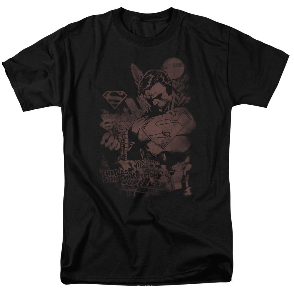 DC Comics - Superman - Somber Power - Adult Unisex Short Sleeve T-Shirt - Black XL