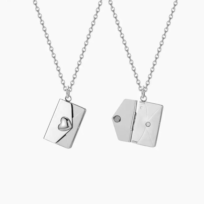 18k Gold Heart-Shaped Book Pendant Necklace - Personalized Non-Fading Couple's Sweater Chain