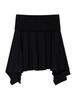 Eogeulliswedou Soft Contrast Flare Skirt (Black)