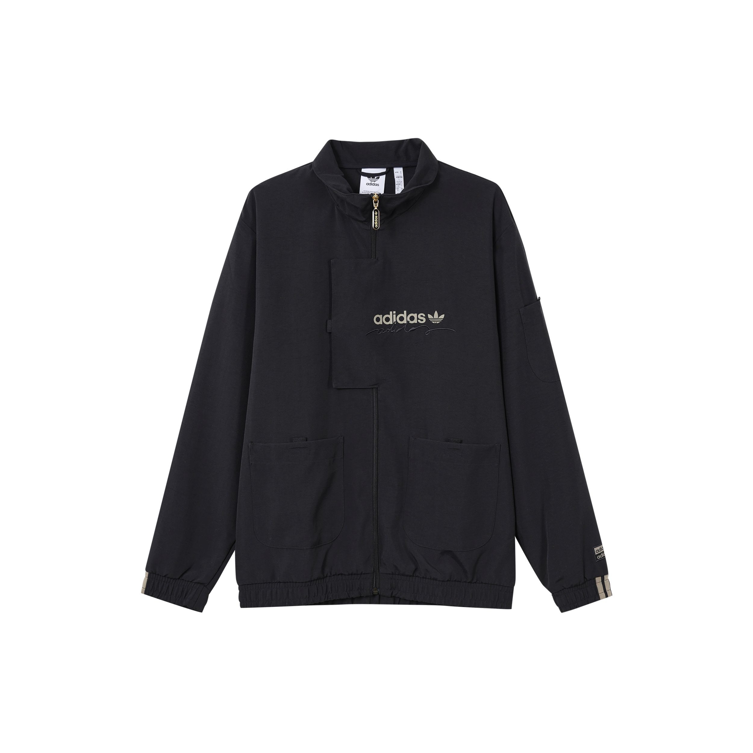 

Adidas Originals Trefoil Logo Повседневная спортивная куртка Мужская верхняя одежда Черный GJ6728