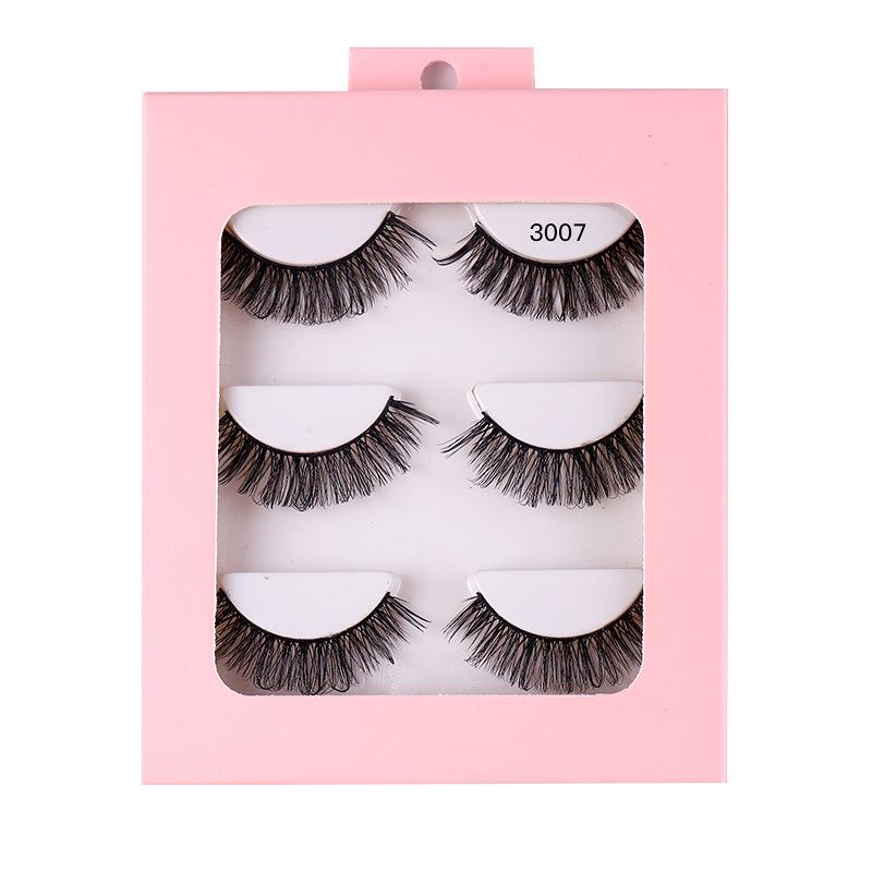 Roll 3 Pairs Of Chemical Fiber False Eyelashes Simulation Curled Thick Eyelashes