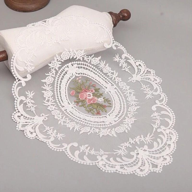 1pcs Dinning Table Cover Embroidered Table Cloth Elegant Round Lace Tablecloth Coffee Coasters Napkin Party Wedding Decoration