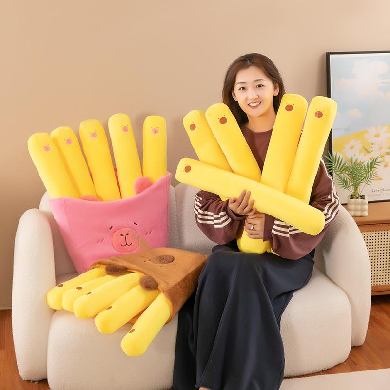 Creative French Fries, Capybara Pillow, Doll, Cross-Border Simulation Snacks, Plush Toy Dolls, Bedside Sofa Cushions