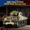 Henglong 3898-1 Tanc Principal de Luptă M4A3 Model RC 1/16 Sherman American Piese Metalice pentru Șenile Jucării Militare cu Telecomandă Mașină