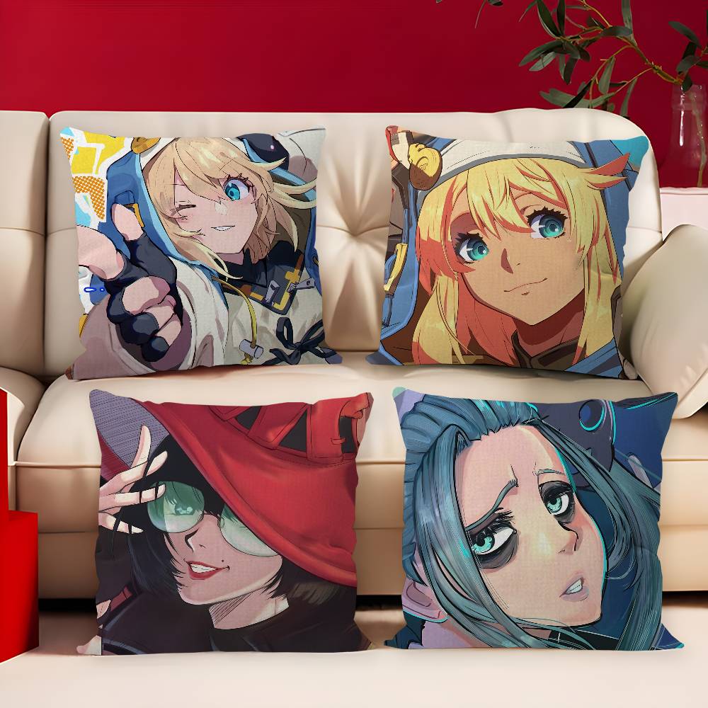 Guilty Gear Pillow Covers Cartoon Sofa Decorative Home Double-sided Printing Short Plush Cute Cushion Cover