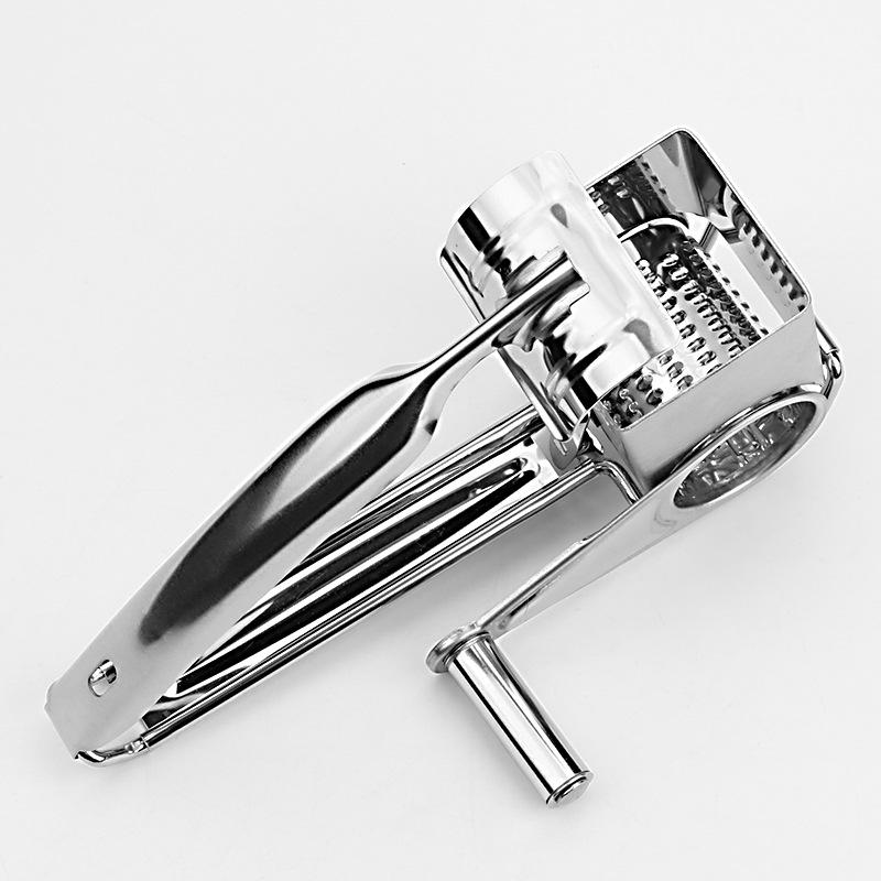 Multifunctional 430 Stainless Steel Cheese Grater with Hand-Crank & Multiple Blades