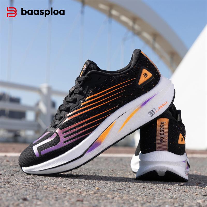 Baasploa Women's Training Shoes Lightweight Cushioned Non-Slip Carbon Plate Running Shoes Outdoor Breathable Non-Slip Comfortable Women Running Shoes