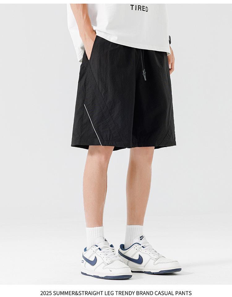 

Trendy Casual Outdoor Quick-drying Loose Thin Breathable Shorts 2XL чёрный