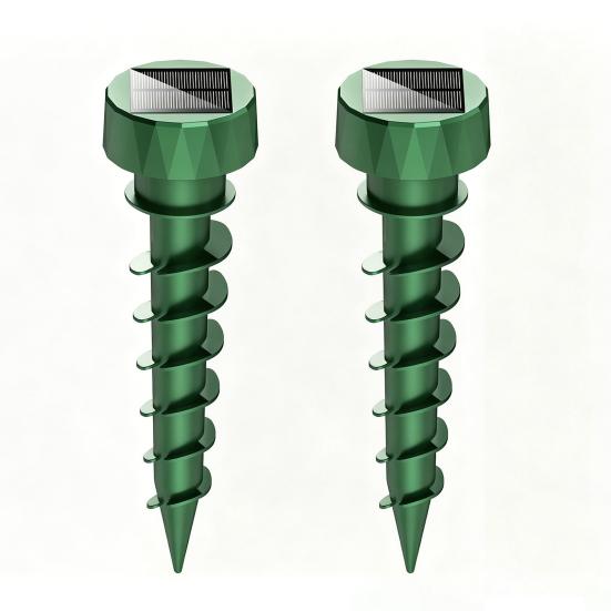 2Pcs Mole Repellent Spikes Solar Powered Rodent Repellent Stakes Waterproof B