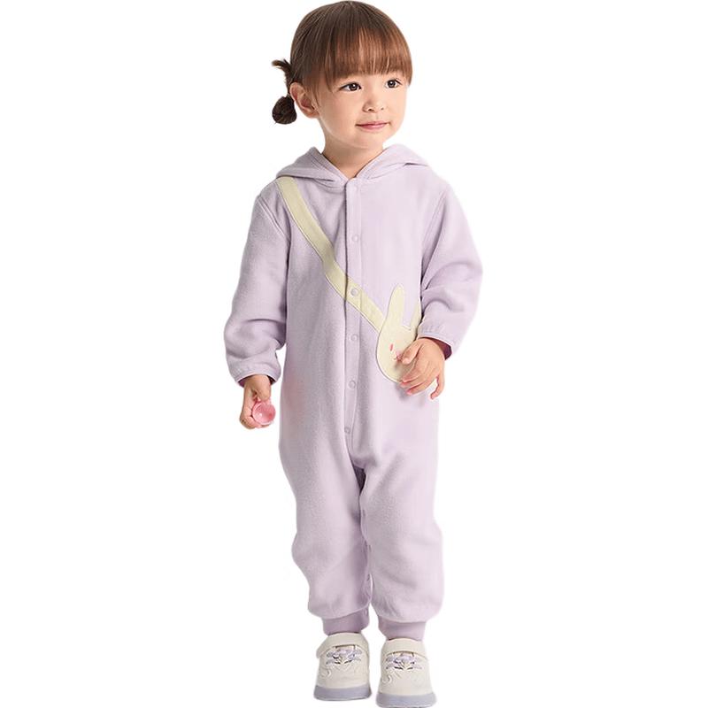 Balabala Baby Hooded Fleece Romper