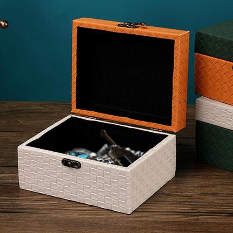 Vintage Large Capacity Imitation Leather Jewelry Box Mirror Necklace Ring Earrings Jewelry Storage Organizer Display Travel Case