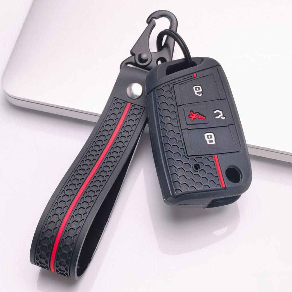 Key Fob Cover for Volkswagen Golf Tiguan Octavia A7 GTI MK7 MK2 Kodiaq with Keychain Protective Accessory Key Fob Protection Replacement