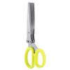 Stainless Steel 5 Layers Kitchen Scissors Scallion Sushi Shredded Tool(Yellow)