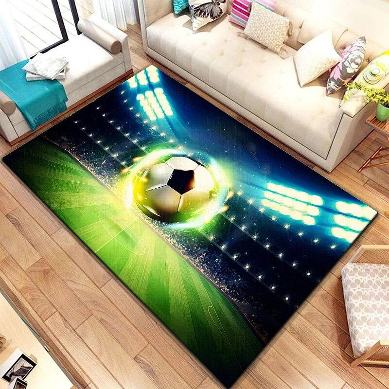 Soccer Football Creativity HD Printed Carpet Household Rug Children's Room Living Room Chair Bedside Modern Simple Floor Mat