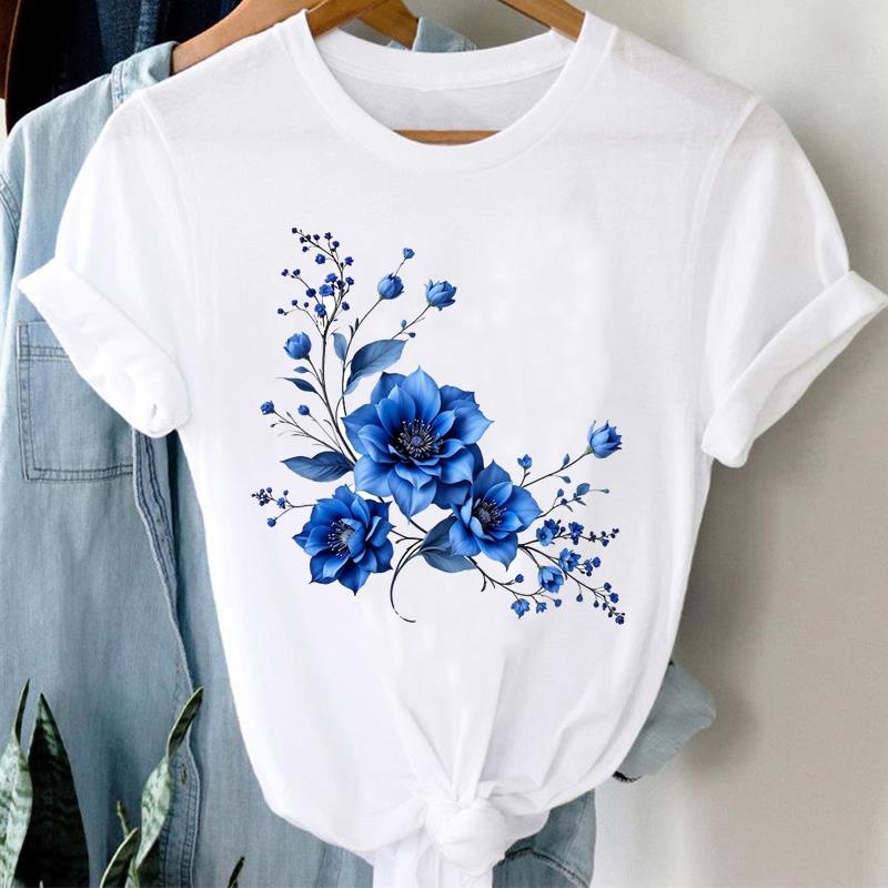 (Asian Size)  Short Sleeve T Shirt trend butterfly lovely cute Women Tee Top Clothing Casual Fashion Print Lady Female Graphic T-shirts