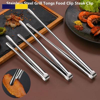 Pinzas para parrilla de acero inoxidable, Clip para comida, bistec BBQ, pinza para pan, utensilios de cocina, accesorios de cocina antideslizantes para fiesta