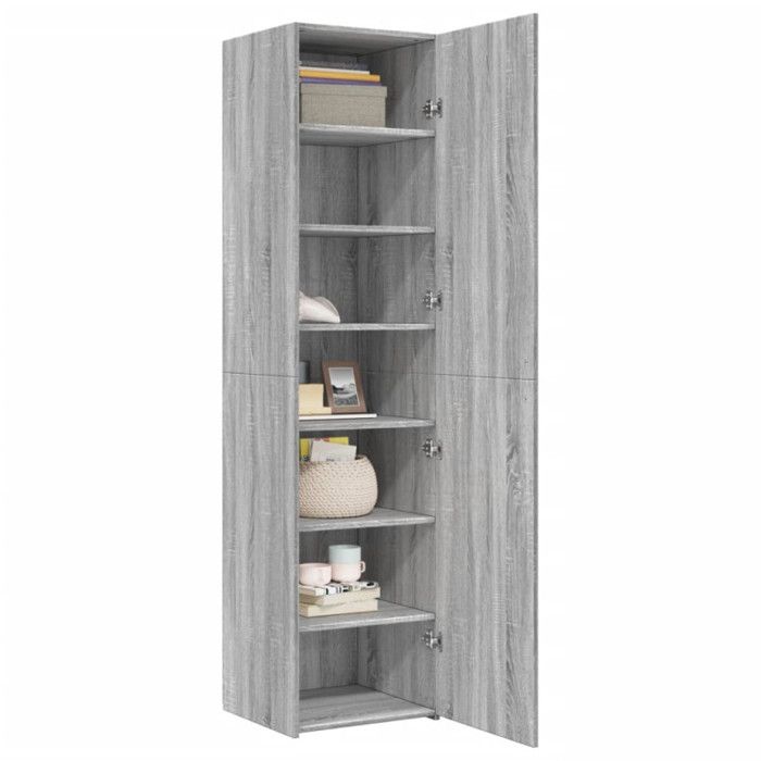 VidaXL Highboard Sonoma Grey 45x42.5x185 Cm Engineered Wood, Sideboard, Storage Cabinet, Side Panel, Cabinet, 3281411
