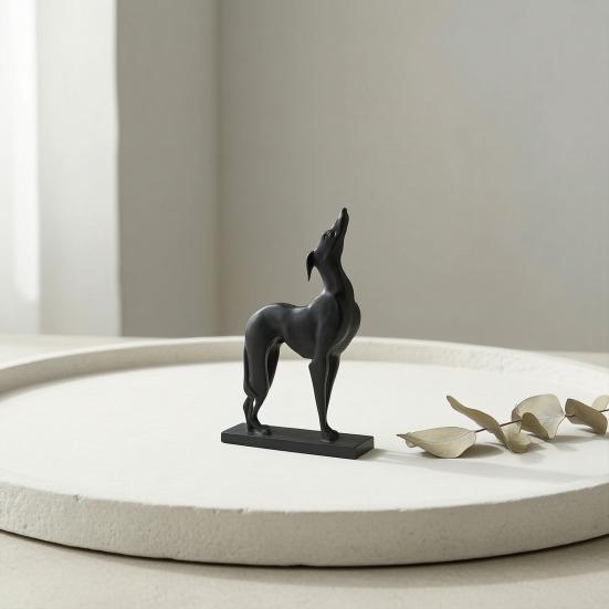 3D Printed Greyhound Statue, Matte Black Minimalist Dog Sculpture, Lifelike Greyhound Figure, Dog Statues for Home Office Decor, Greyhound Gifts