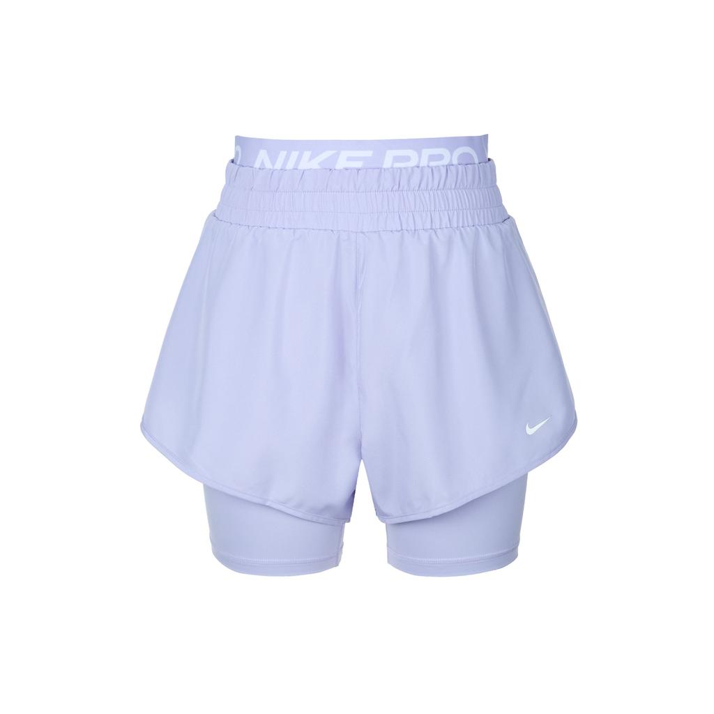 Nike Pro Dri-Fit Two-In-One Fashionable Trendy Simple Solid Color Sports Shorts Women Shorts Purple HJ1205-533