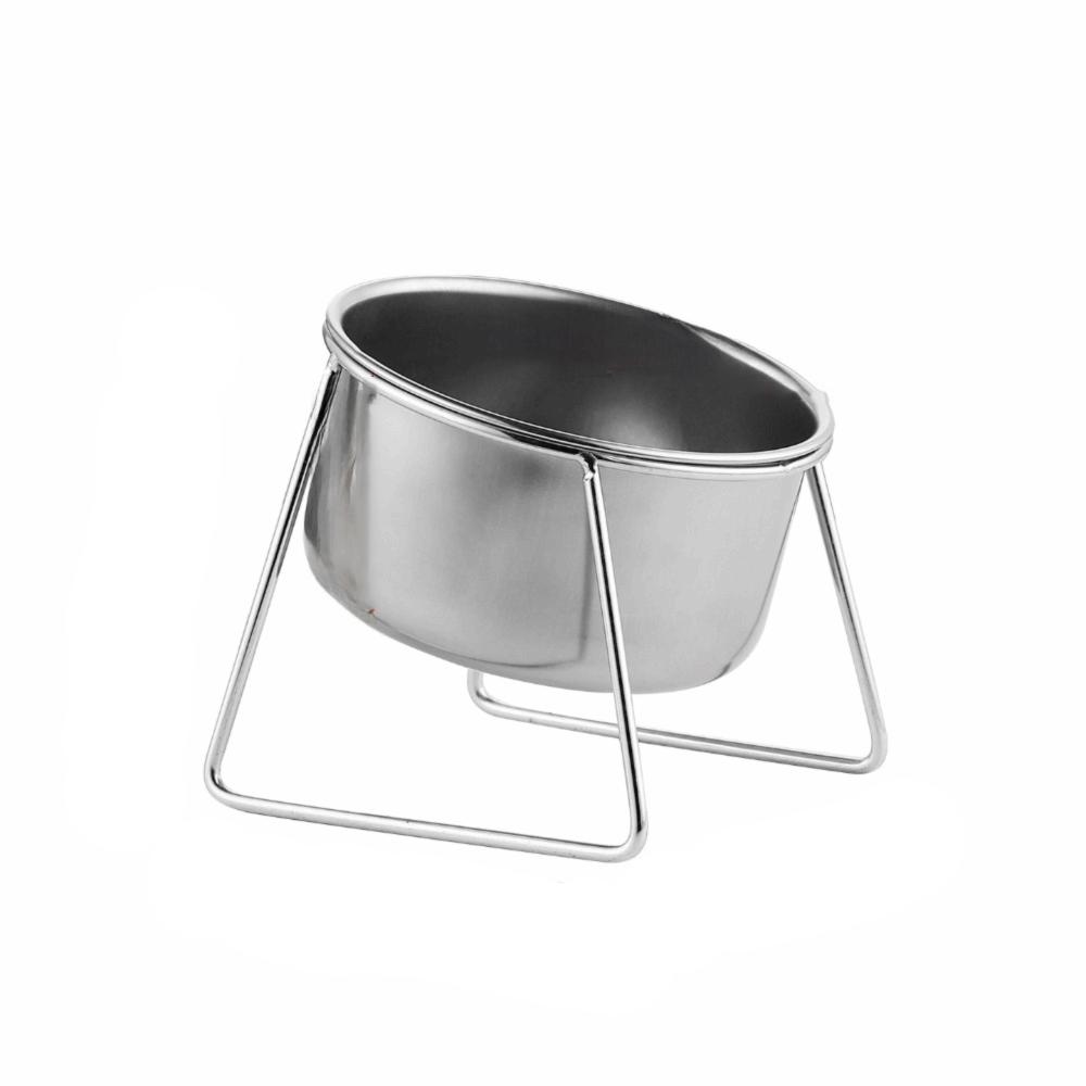 Anti-Tipping Stainless Steel Cat Bowl Fall-Resistant Sturdy Neck Protector Bowl Rust Proof with Stand High Foot Dog Feeder