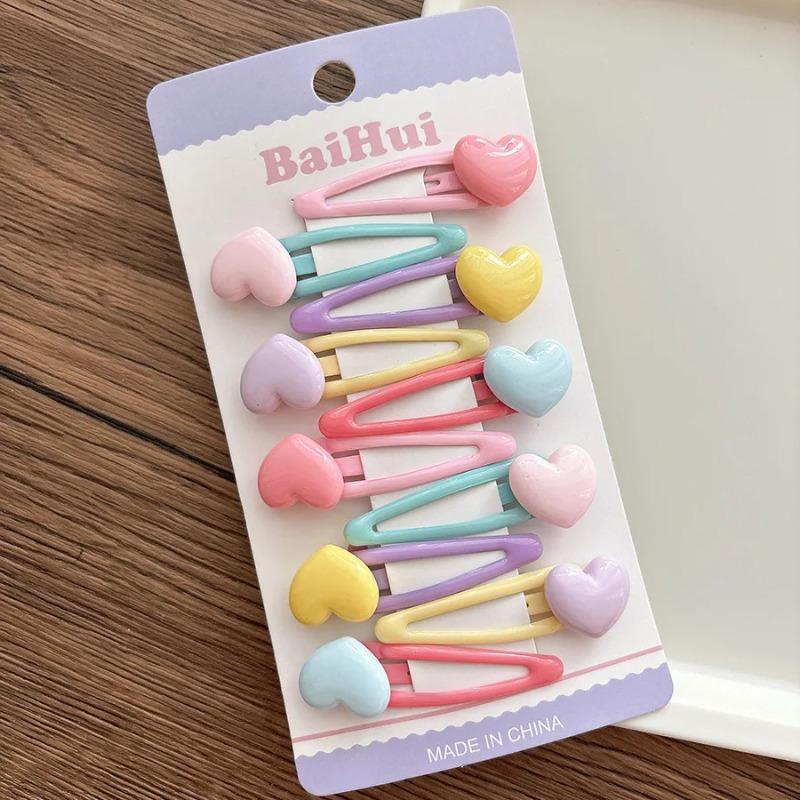 Sweet Candy Color Children's Drip Oil Hollow Bb Clip Cute Star Bow All-inclusive Girls' Small Pressure Clip Hair Band