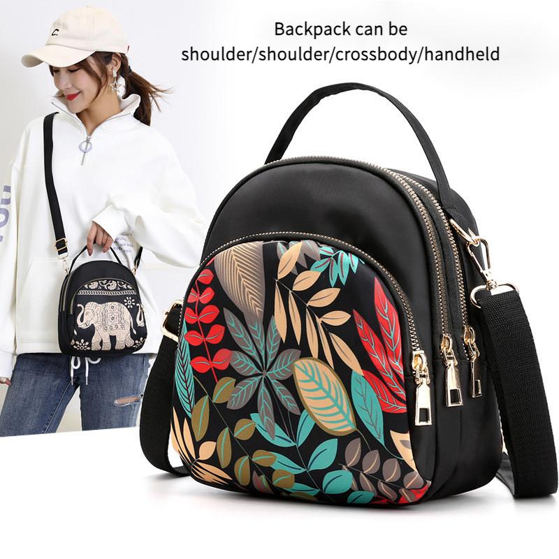 Ladies Shoulder Multi-Purpose Mini Small Backpack Oxford Cloth Messenger Bag