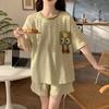 Pajamas Women'S Short-Sleeved Shorts Crew Neck Suit Students Sweet And Cute Cartoon Women'S Thin Loungewear Can Be Worn Outside