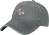Black Beautiful Peach Blossom Branches Printed Washed Cowboy Baseball Cap for Adults Stylish and Breathable Hat